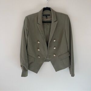White House Black Market Olive Double-Breasted Blazer